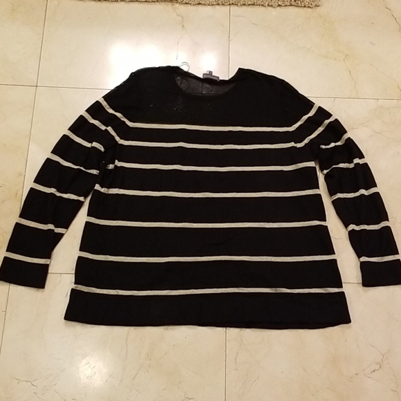 Vince Camuto Sweater - Black and Gold Stripes - Picture 4 of 6